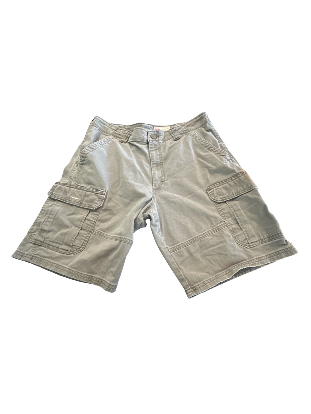 Wrangler Authentics Men's Relaxed Fit Stretch Cargo Shorts Olive Green Size 36